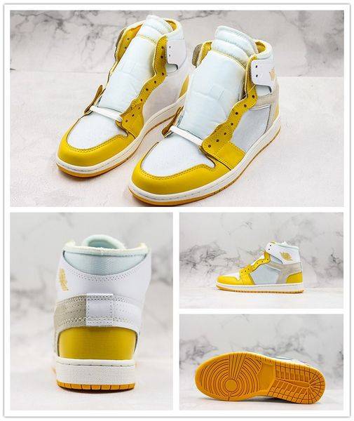 

new coming white x 1 yellow white sports shoes men basketball athletic sneakers off 1s og boys sports trainer high quality, White;red