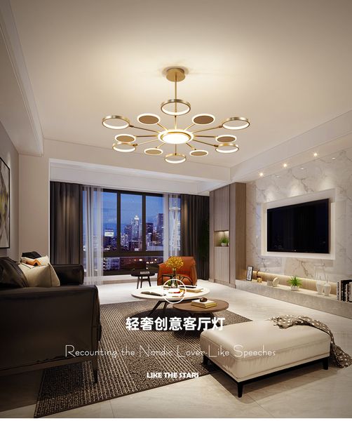 

luxury nordic pendant chandelier ceiling modern minimalist living room bedroom lamp new pendant chandelier atmospheric creative set pendant