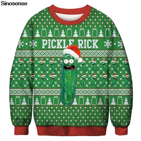 

new funny ugly christmas sweater men women vacation rick and morty rm pullover sweaters jumpers autumn winter clothing, White;black