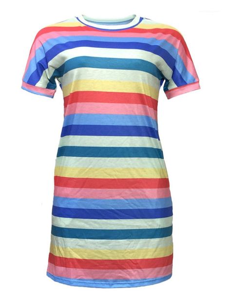 

dresses crew neck temperament ladies dress stripe casual fashion women dress summer new sweet short sleeve womens, Black;gray