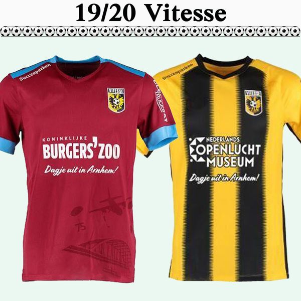 

19 20 sbv vitesse mens short sleeves soccer jerseys new home yellow black away red football shirts uniforms voetbalshirts sale, Black;yellow