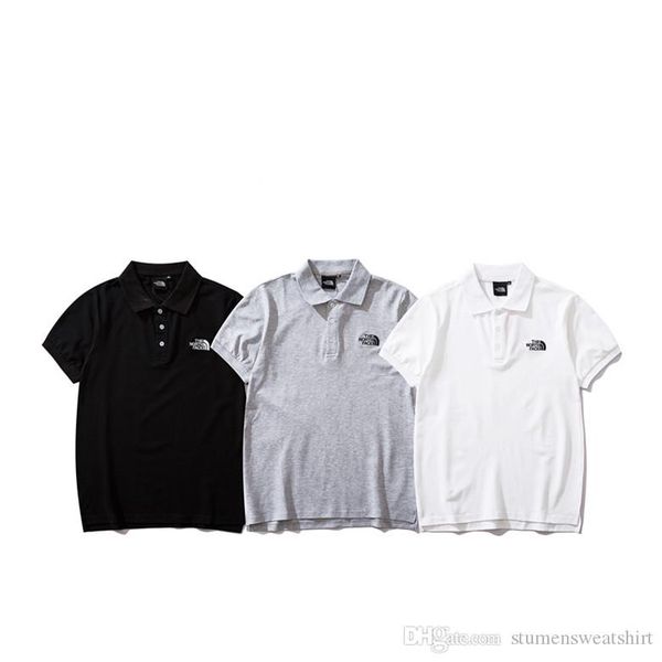 

north men women designer t-shirt face classic fashion letter embroidery polo shirt couple clothing mesh cotton outdoor sports breathable top, White;black