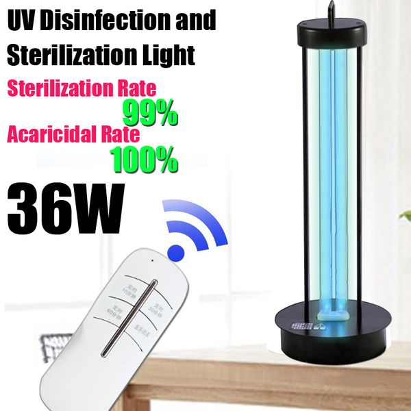 

uv disinfection and sterilization light uvc light 110v 36w light with time remote control for living area uv lights