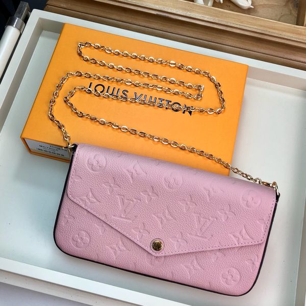 

лучшее письмо реальный кожаный бумажник с коробкой женщин бренда подлинный кожаный бумажник квадратный кожаный кошелек женщин кошелек 21-12-3cm M67856