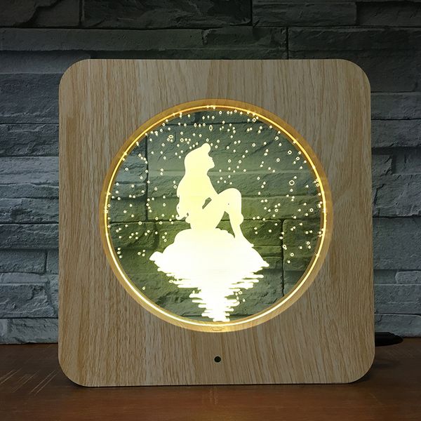 

beauty girl 3d led plastic night light diy customized lamp table lamp kids colors birthday gift home decor dropshipping 1447