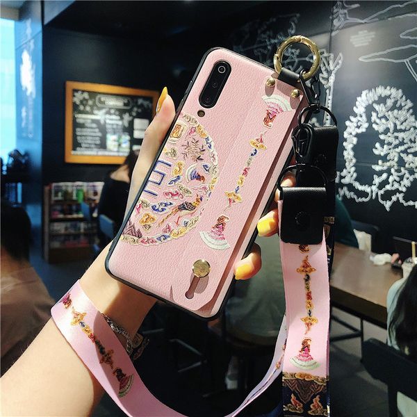

luxury royal court phone case for xiao mi 9 8 8lite 8se red mi note5 note7 case with armband (blue)