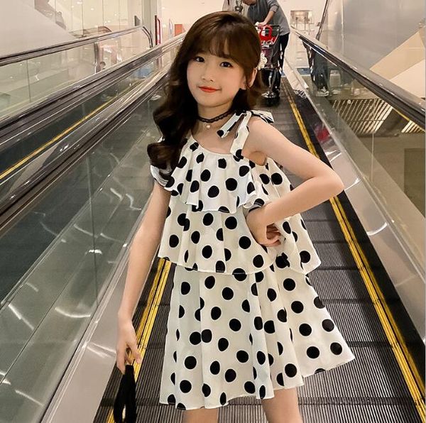 

teenage girl dress 2020 summer big girls dots cold causal dresses 6 8 10 12 14 16t children's clothing wholesale, Red;yellow