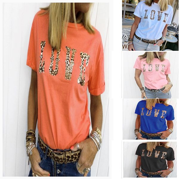 

women designer t shirts fashion luxury letter printed with leopard short sleeve tshirts womens summer brand crew neck t-shirts tees, White