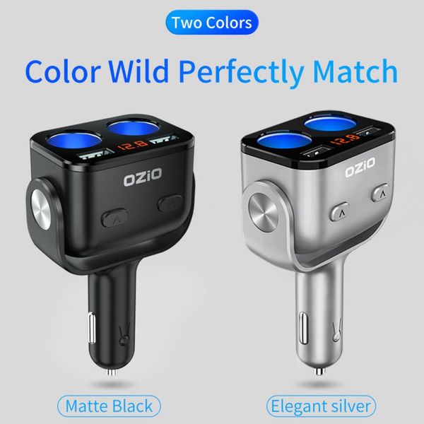 

qc3.0 + 2.4a dual usb car cigarette lighter splitter socket outlet adapter led voltage monitor