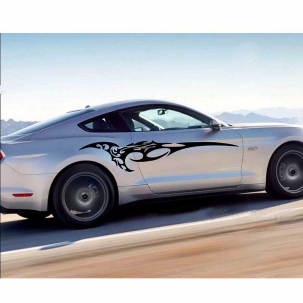 

2pcs/set 200cm totem waist car stickers personalized modified body kk decals