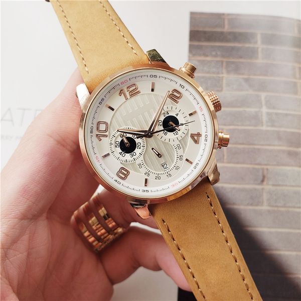 

new fashion mens sport watches brand chronograph watch military montre homme luxury quartz wrist watches clock montre de luxe rejoles, Slivery;brown