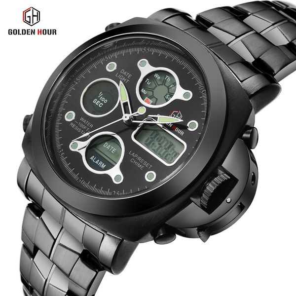 

luxuryluxury мђжкие а двойной диплей военнй relogio водонепѬониаемй неѬжавеей м, Slivery;brown