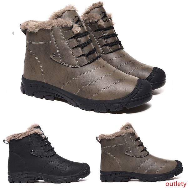 

2020 cool leather designer pattern10 soft black grey plus velvet warm man boy men boots mens sneakers boot trainers outdoor walking shoes