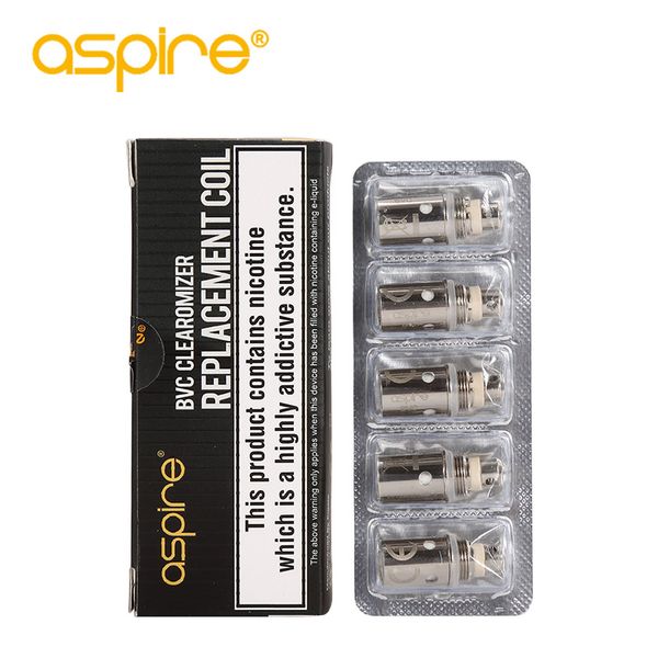 

Официальный Оптовая Aspire BVC Катушка 1,8 1,6 K1 BVC Clearomizer Замена катушки для Spryte / етсь / ce5s / Виви Нова 100% оригинал