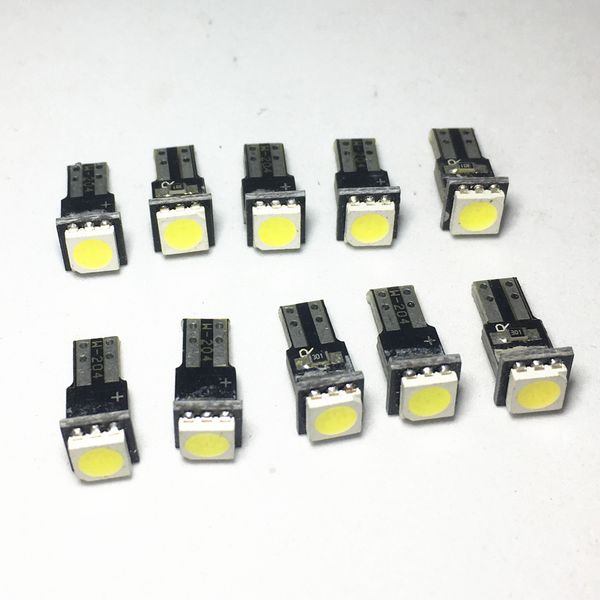 

100pc t5 led cob 1smd white car lamp bulb car dashboard light instrument automobile door wedge gauge reading lamp bulb 12v