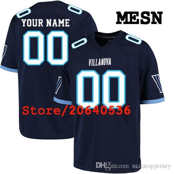 

custom villanova wildcats college jersey mens women youth kids personalized any number of any name navy blue stitched football jerseys, Black;red