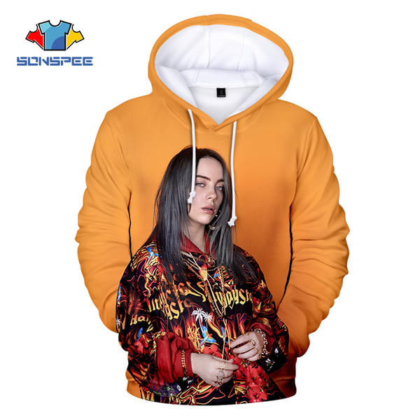 

горячие billie eilish мода популярная hoodie новый 3dbillie eilish дети мужчины женщины толстовка сексуальная богиня streetwear hoodie jacke, Black