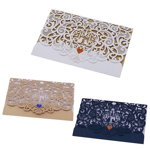 

10pcs/pack hollowed-out innovative wedding invitation card high-end business invitation festival card birthday