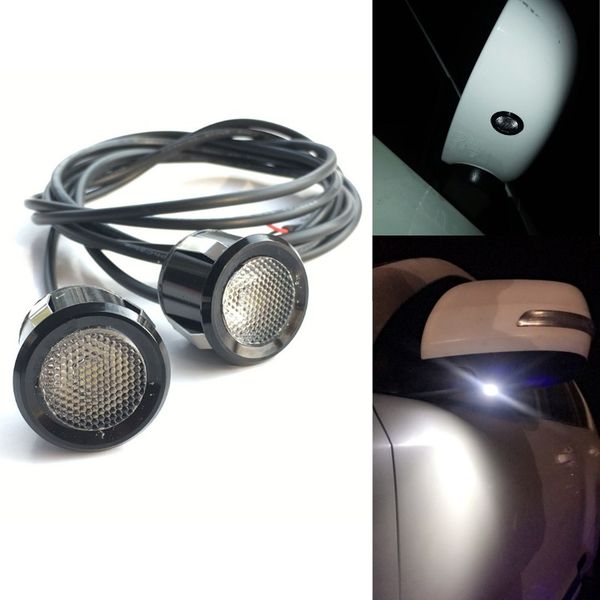 

universal autos car left right side view mirror lamp bulb dc 12v waterproof led side rearview mirror down light 2pcs/lot