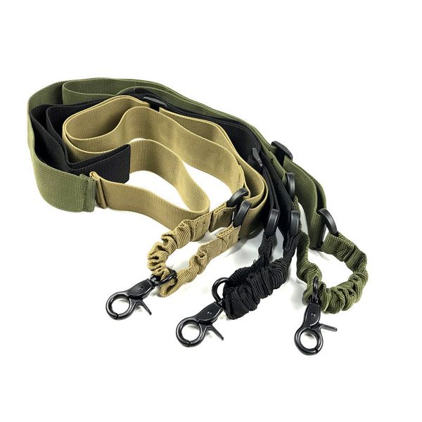 

tactical 1 one single point adjustable bungee rifle gun sling system strap multifunctional tactical anti-lost rope home toy straps dhl