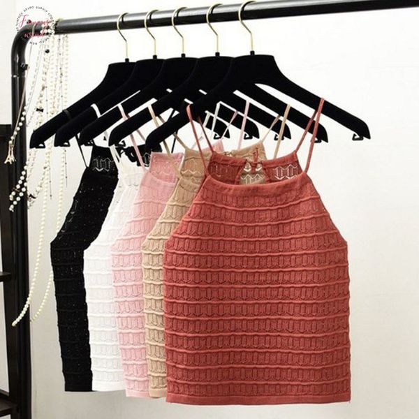 

the new drawstring short paragraph slim slimming strap knit vest women sleeveless dress collocation summer, White