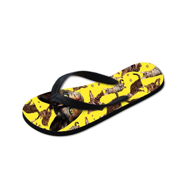 

customized вьетнамки женщины симпатичные животные кошка отпечатки flats главная летняя женская обувь тапочки женщины повседневная пляж водны, Black