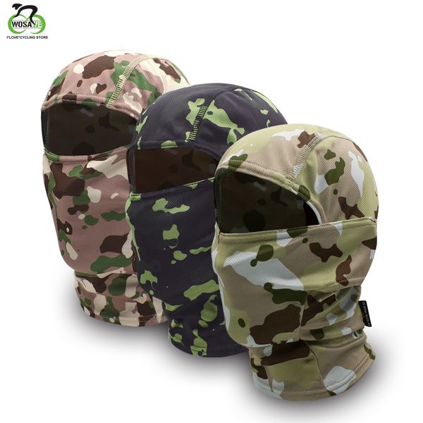 

wosawe camouflage balaclava full face mask wargame cycling hunting ski army bike helmet liner tactical cap mask, Black