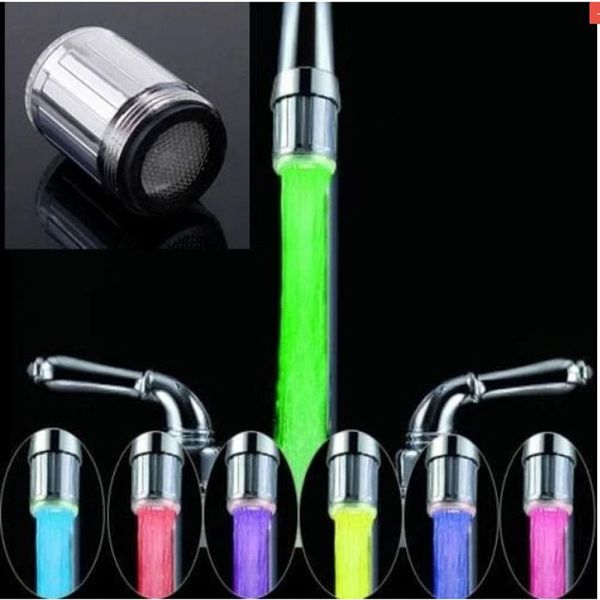 

led faucet light water stream tap temperature controlled lights glow for nozzle shower head kitchen bathroom 7 colors