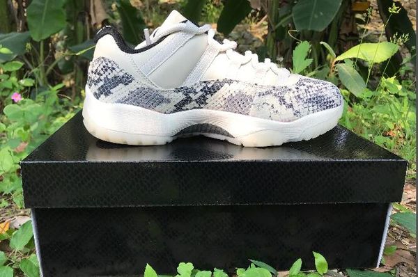 

2020 new arrival 11s low high white grey snake skin leather meshes outdoor shoes shoes size 40-47