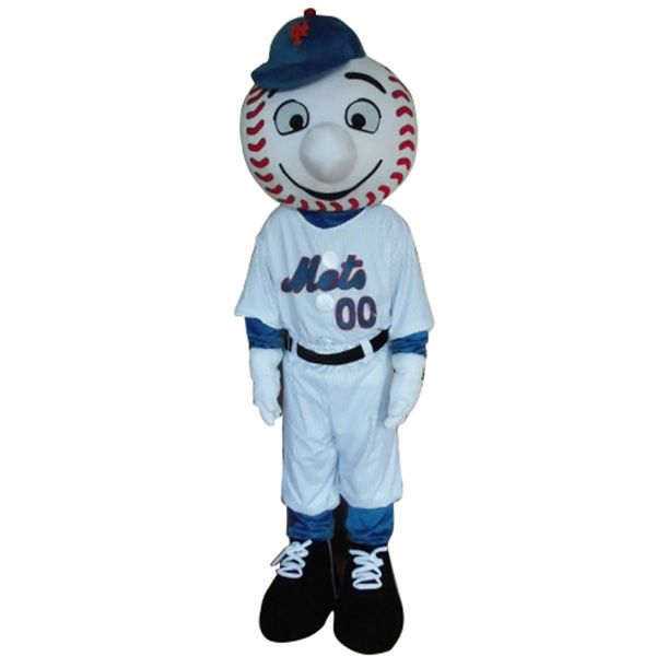 Natal MR MET MASCOT FASHES NOVO CEATOON Garoto Costumes Baseball Halloween Outdoor tem tema de carnaval Festival Fencho