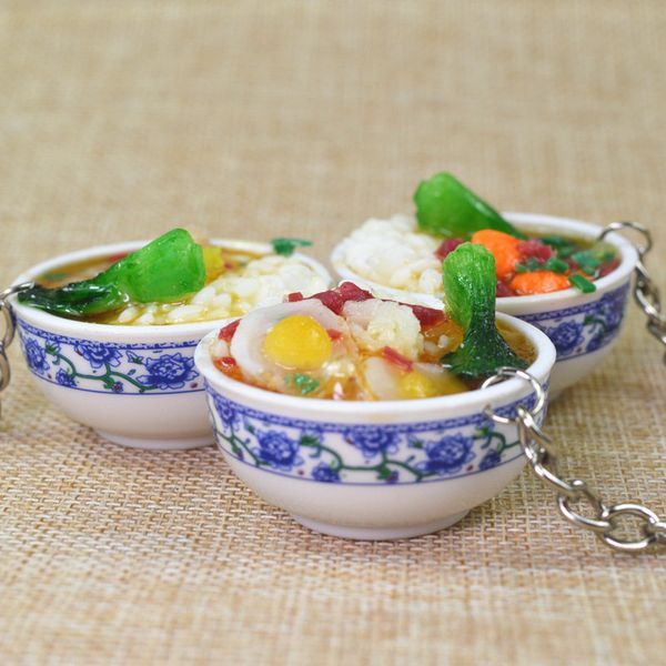 

Simulation Rice Food key chain promotional gifts children play house toys kitchen food props key Ring party gift keychain