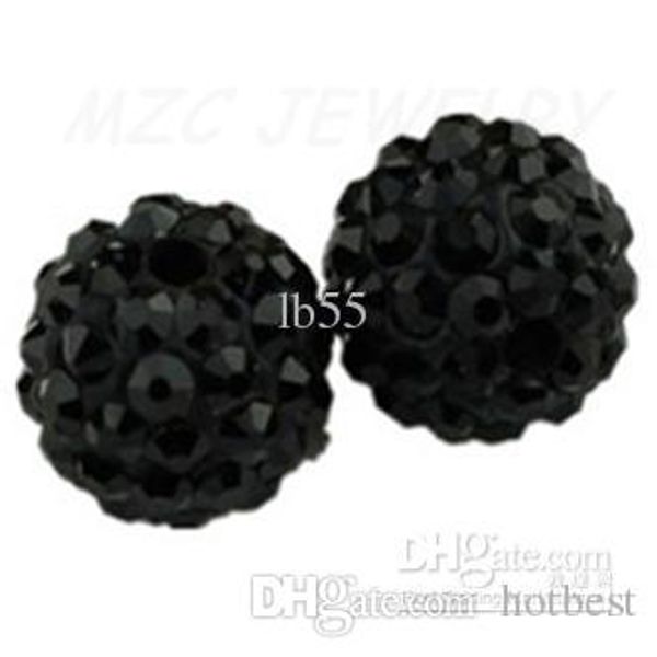 

black 10mm micro pave cz disco ball crystal bead.8d74 bead jewelry. q83