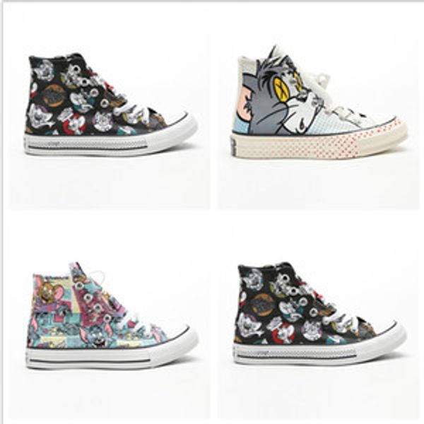 

2019 new tom jerry chuck 1970 60 th 70th high casual shoes black white themed shoes size 35-44