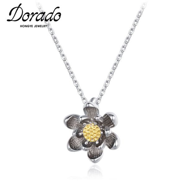 

dorado new retro black flower pendant necklace for women gifts metal clavicle short chain party collier jewelry sale, Silver