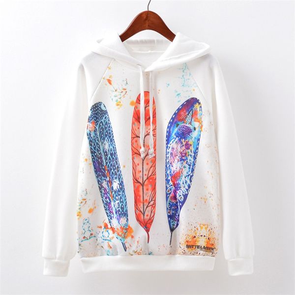 

woman sweatshirt hoodies harajuku leaves print streetwear autumn casual loose o-neck hooded jumper pullovers sudadera mujer new, Black