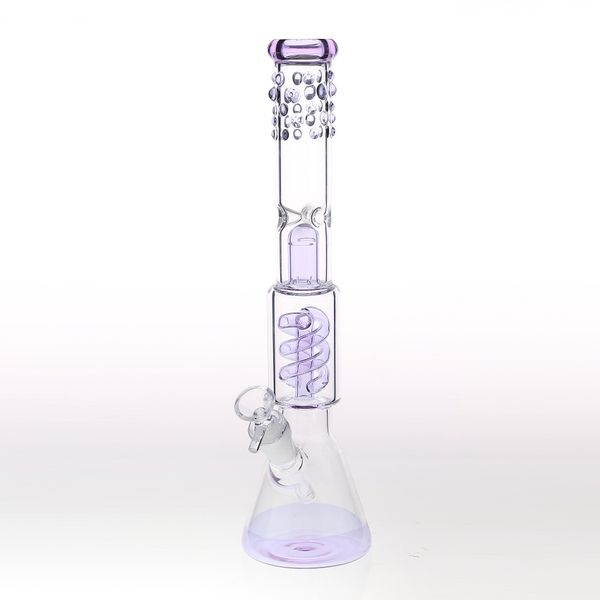 

Tall толстого стекло затяжек Водопроводные трубы Downstem Perc Курение Beaker Бонг Пурпурных стекла вода Бонг пьянящего Dab буровых установок с чашей