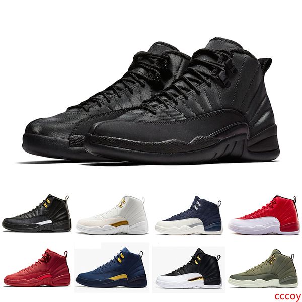 

12 12s new gym red mens basketball shoes concord 45 michigan bulls unc flu game the master black white taxi sports trainer sneakers