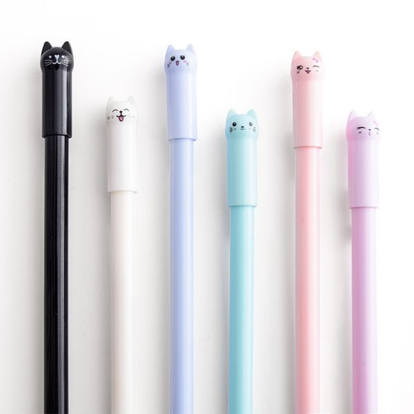 

1pc cute kawaii black ink cat gel pen 0.5mmcartoon plastic gel pens for writing office school supplies stationery