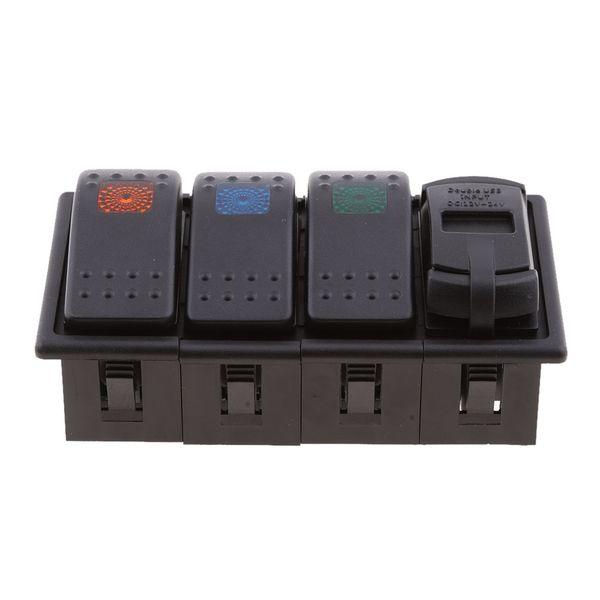 

3pcs led rocker toggle switch dual usb charger for marine road vehicles