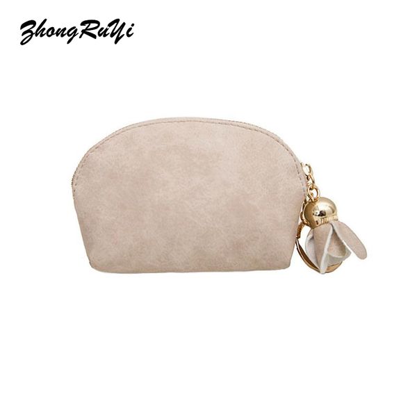 

women pu leather small mini wallet id holder with key ring ladies change coin purse clutch bags handbag, Red;black