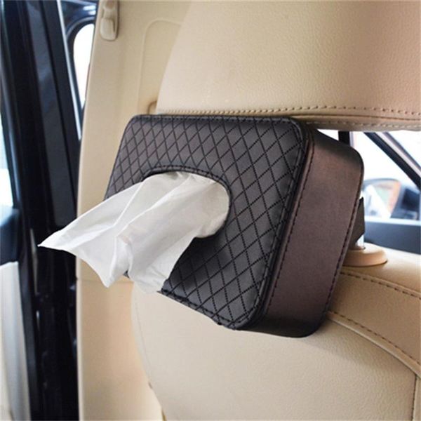 

21 x 12.5cm tissue box seat back hanging holder leather back seat strap napkin holder paper container car accessories