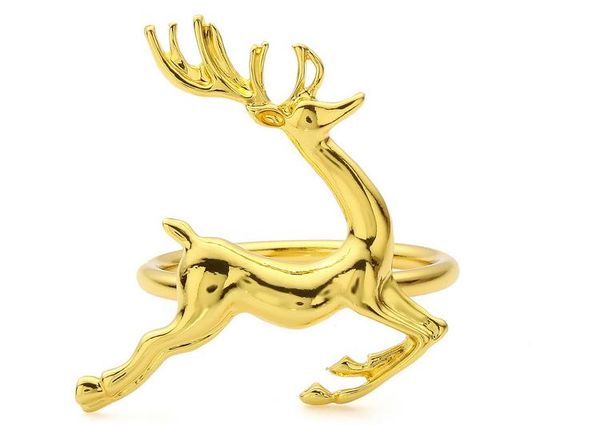 

gold color deer napkin ring buckle