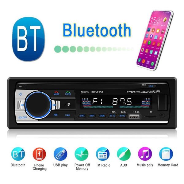 

12 в 530 жк-экран bluetooth 4.0 mp3-плеер автомобиль fm-радио u aux диск 6 автомобилей accessries