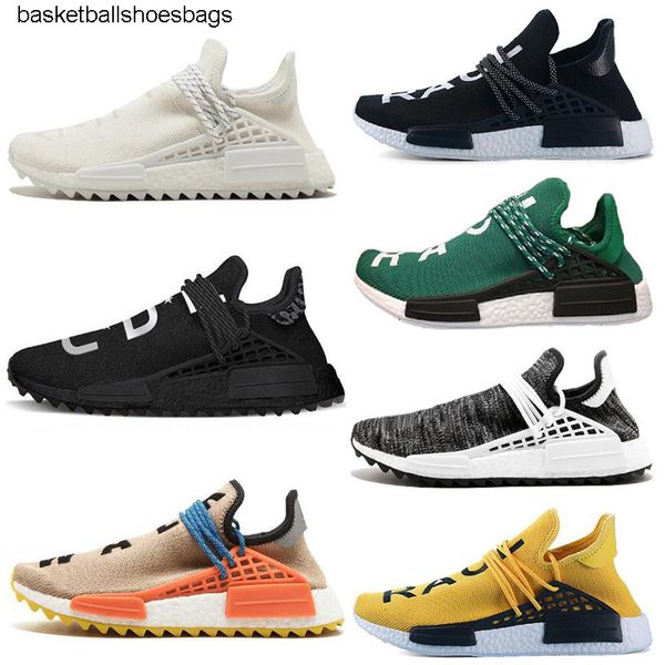 

running new human race trail shoes pharrell williams hu runner nerd black yellow black white women mens traine
