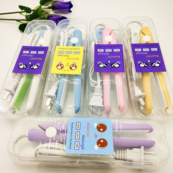 

мини маленький выпрямитель для волос студент мини кристалл утюг челка прямые волосы бигуди мода портативный инструменты для укладки волос, Black