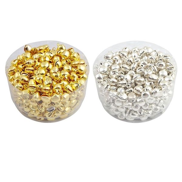 

200pcs iron jingle bells - 100pcs gold & 100pcs silver, Blue;slivery