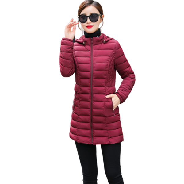 

winter korean jacket thick plus size parka with long slim hood cotton parkas women's coat jacket 5xl 6xl winter women, Black