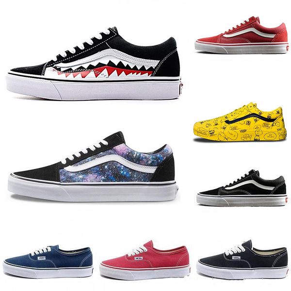 

fashion old skool sk8 flat canvas shoe summer outdoor wedding party low casual shoes men women lightweight all match sports shoes, White;red
