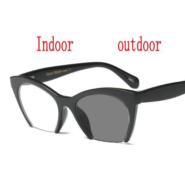 

mincl /2019 myopia sunglasses pchromic finished women myopia eyeglasses frame with color lens sun glasses eyewear fml, Black