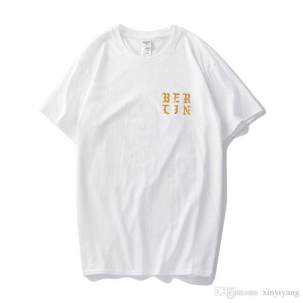 

new white letter printing short sleeved t-shirts european american men women cotton bottoming t-shirts, White;black